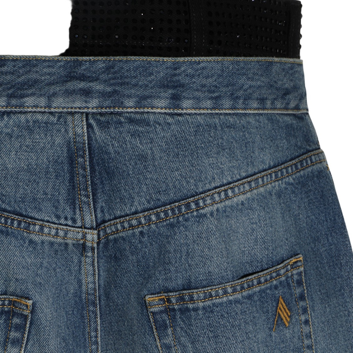 The Attico High-Waisted Cropped Jeans With Wide Waistband