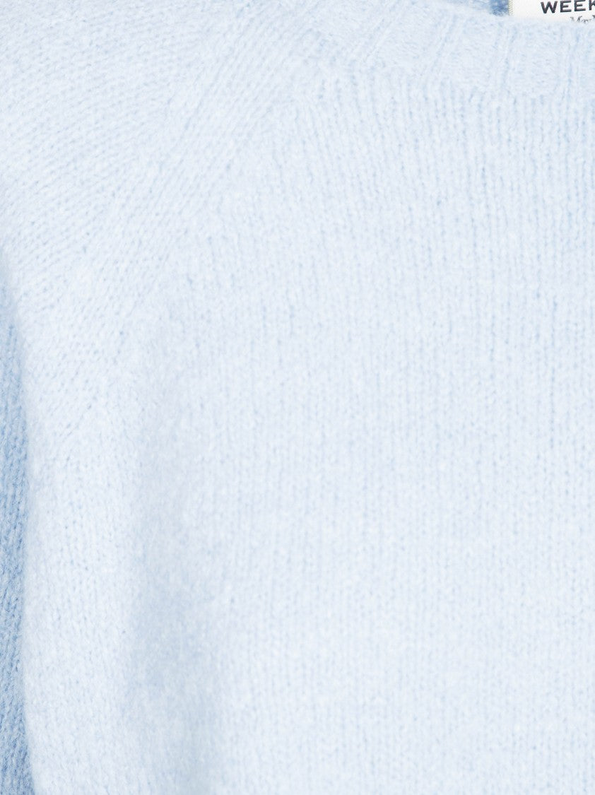 Max Mara Light Blue Wkdghiacci Round-Neck Knit Sweater