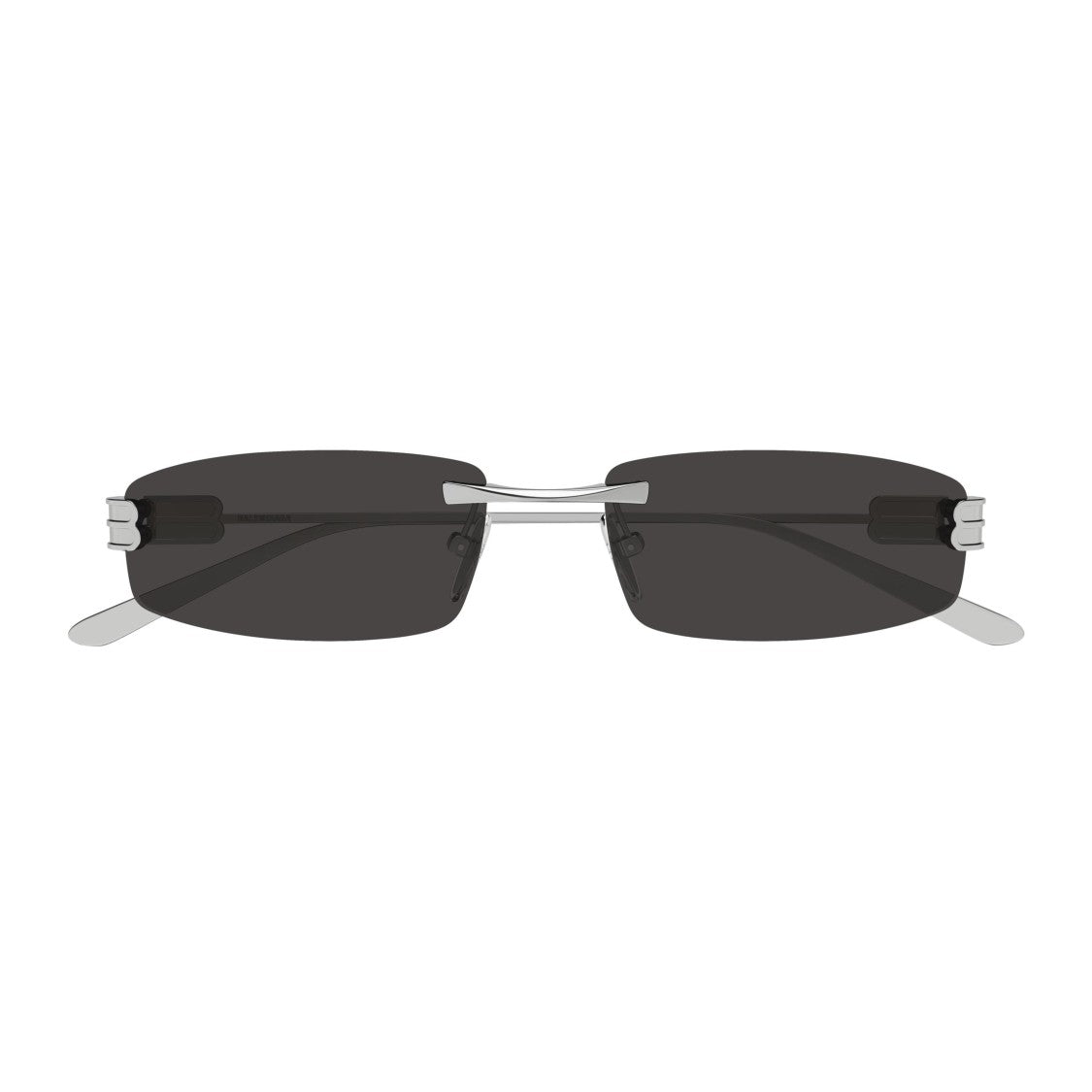 Balenciaga Rimless Rectangular Sunglasses With Double-Bar Detail