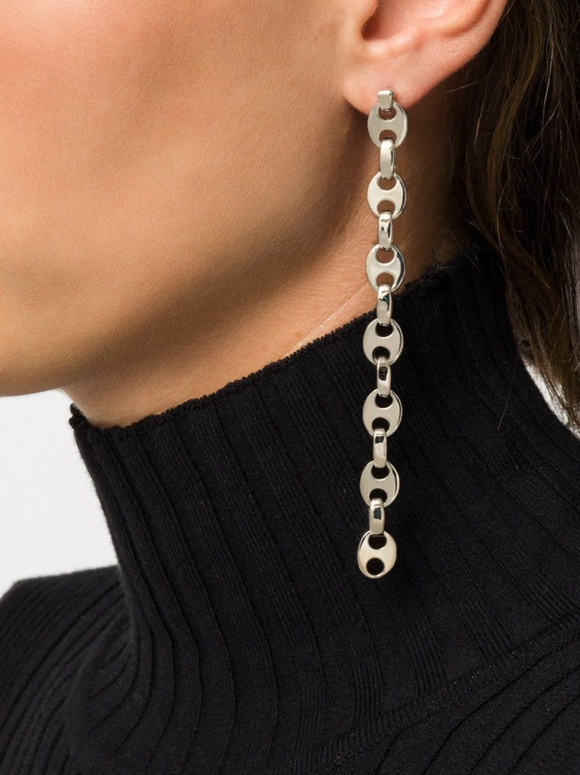 Rabanne Chain Design Earrings With Interlocking Circular Links