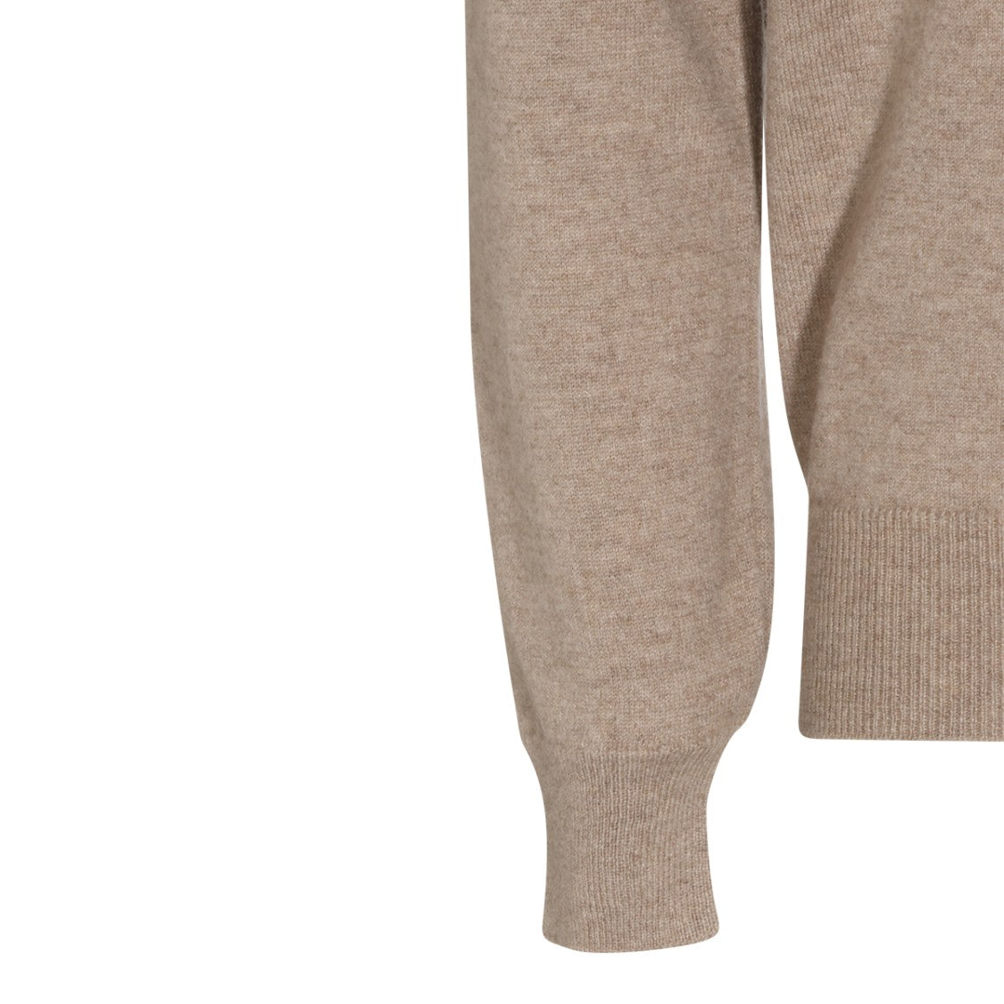 Malo Nut Cashmere Sweater With Ribbed Finish