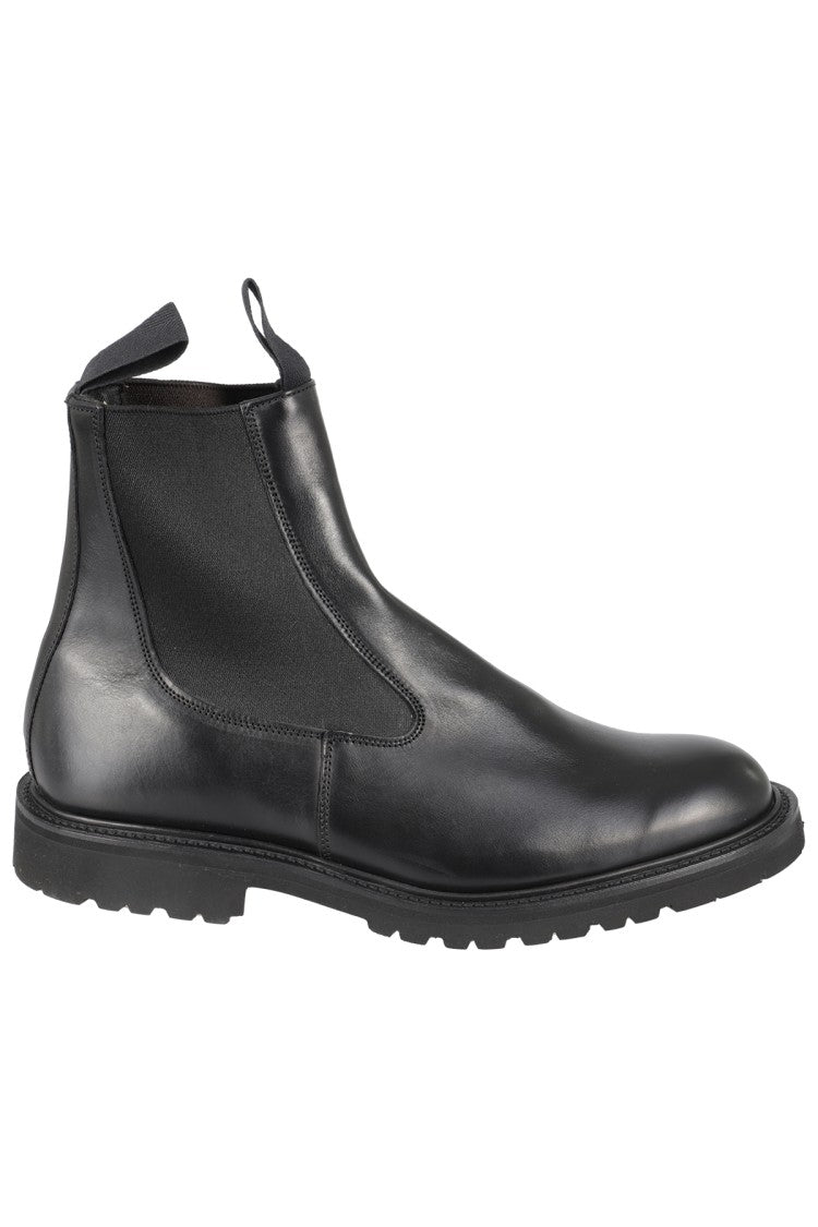 Tricker's Polished Black Leather Ankle Boot
