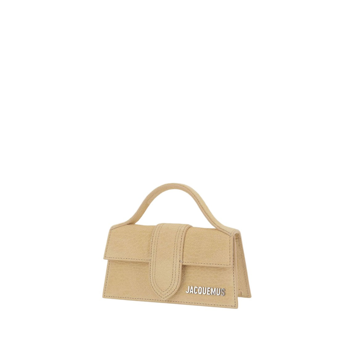 Jacquemus Compact Rectangular Suede Bag With Adjustable Strap And Gold Hardware