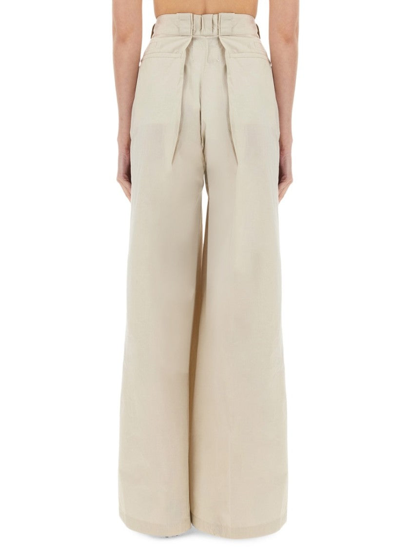 Maison Margiela High-Waisted Wide-Fit Pants With Pleated Detailing