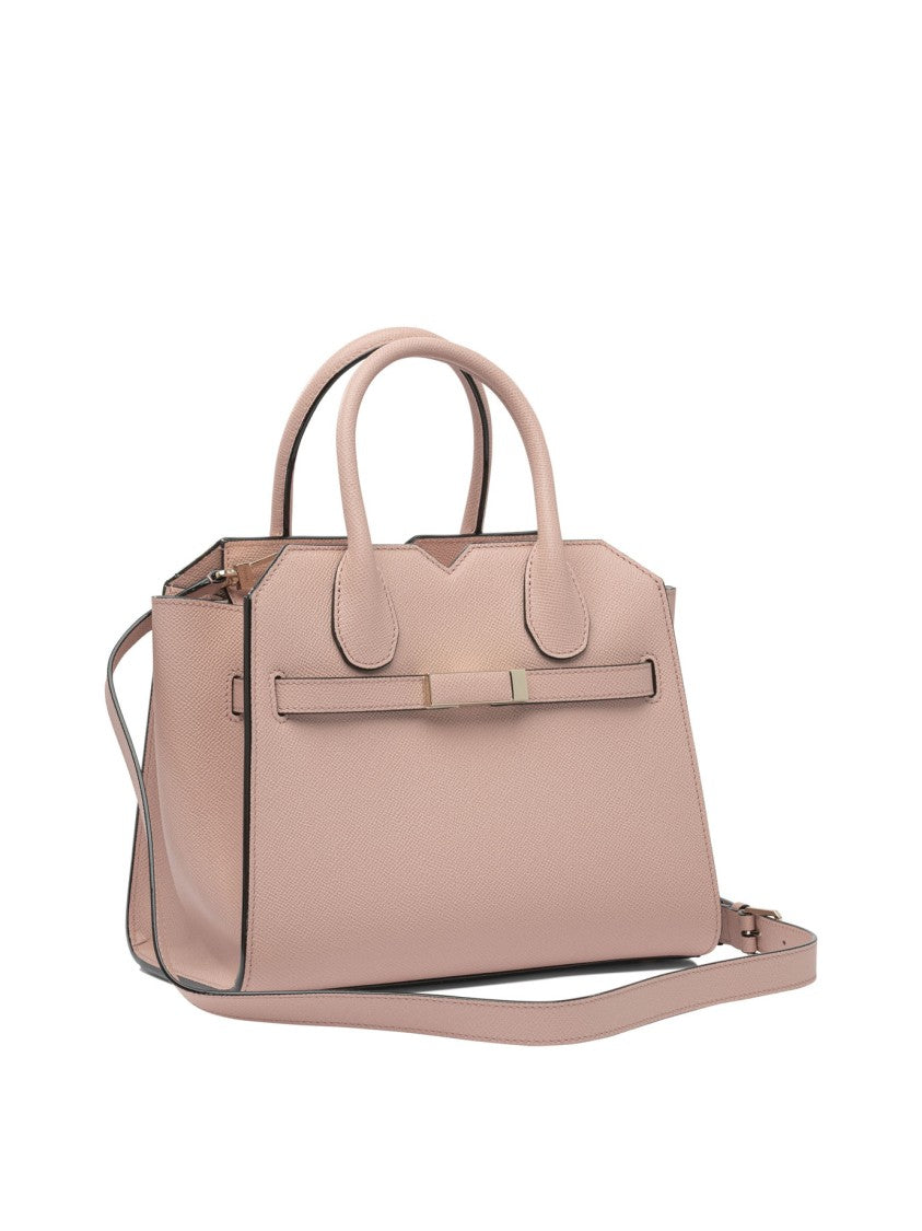 Valextra Milano Mini Handbag In Pink Calf Leather