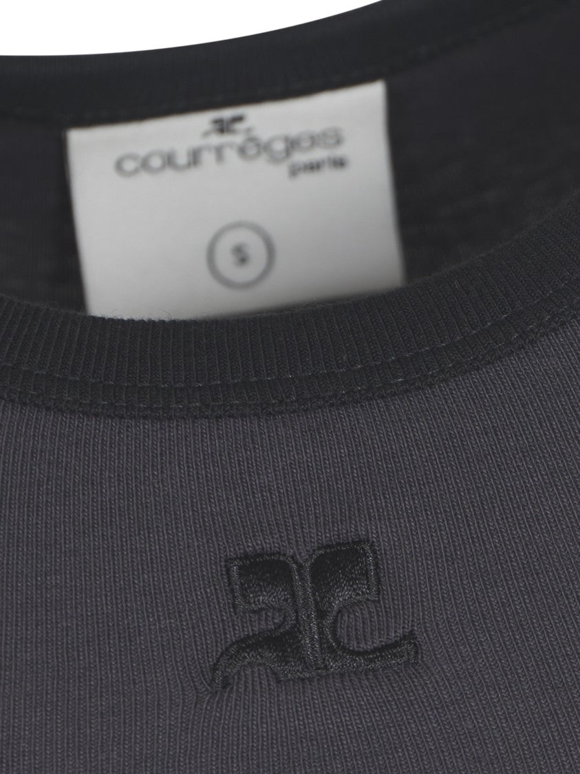 Courrèges Fitted Racerback Dress With Contrasting Trim