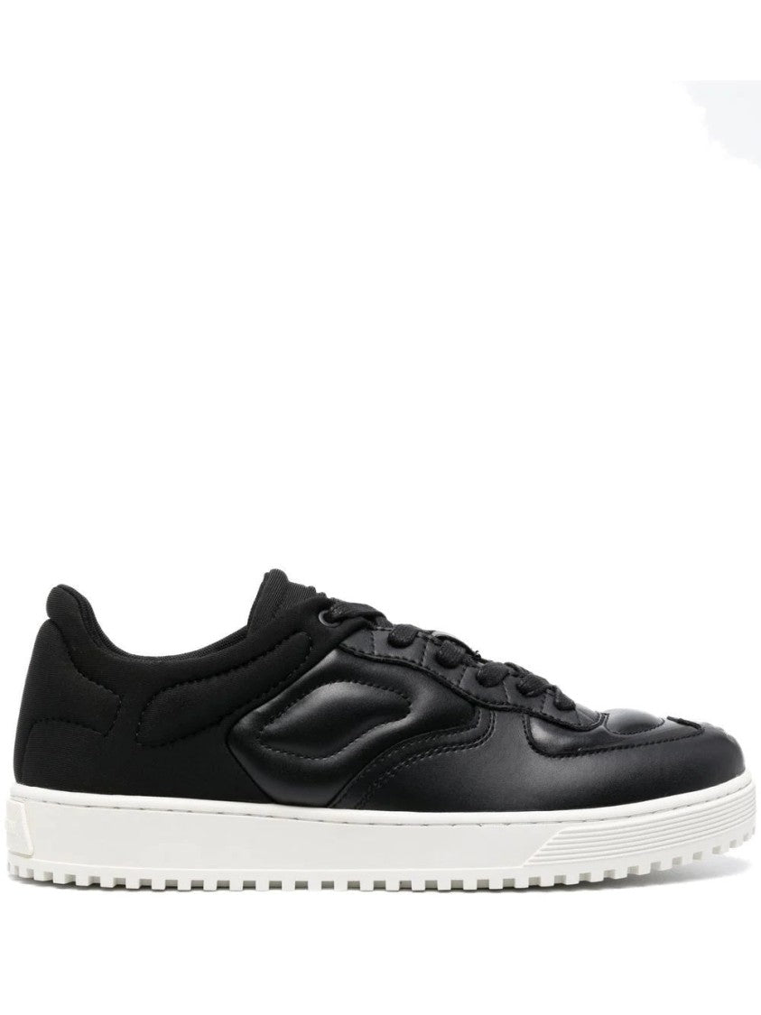 Emporio Armani Lace-Up Black Cowhide Trainers