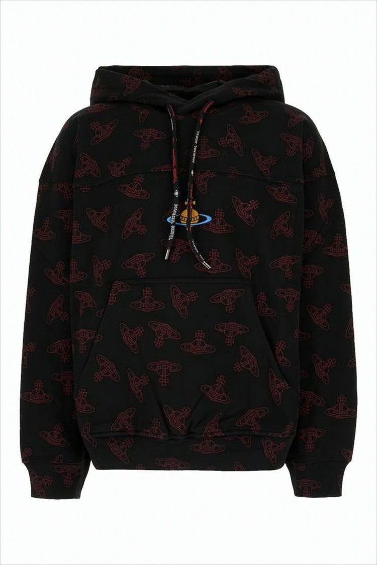 Vivienne Westwood Distinctive Orb Motif Black Hoodie With Embroidered Emblem