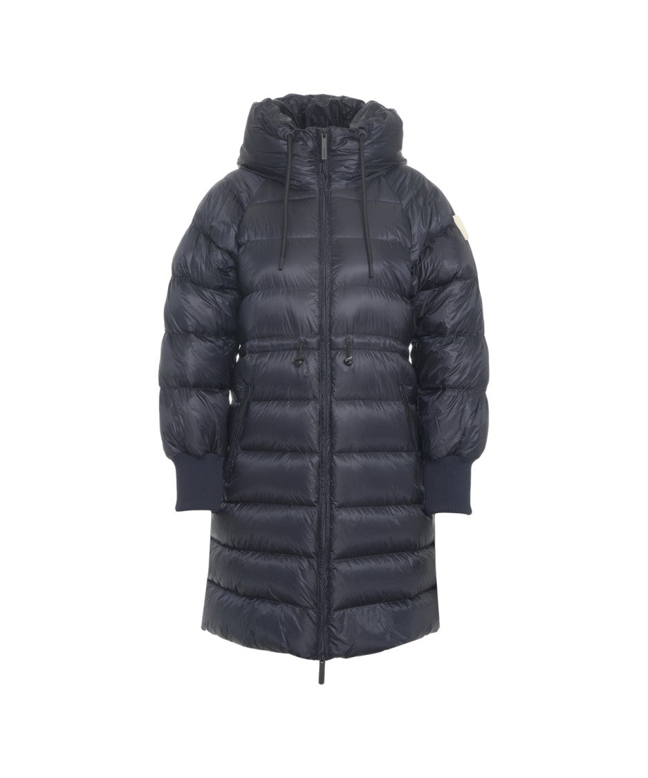 After Label Quilted Puffer Coat With Adjustable Hood And Drawstring Waist