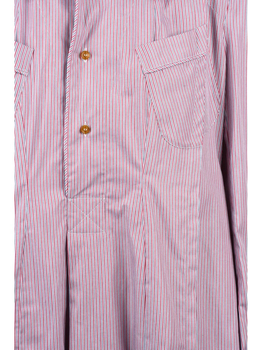Vivienne Westwood Anglomania Anglomania Pijama Dress With Button-Down Front And Vertical Stripe Detail