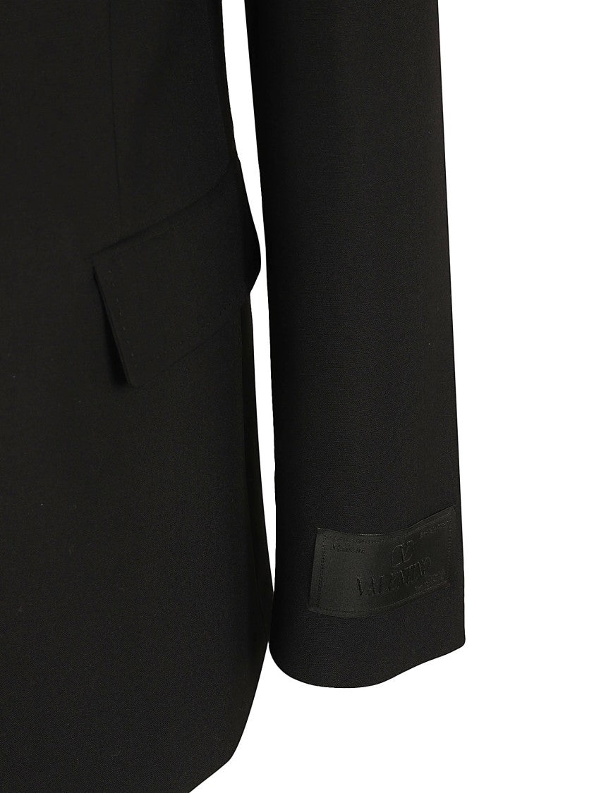 Valentino Tailored Black Wool Jacket With Notched Lapels