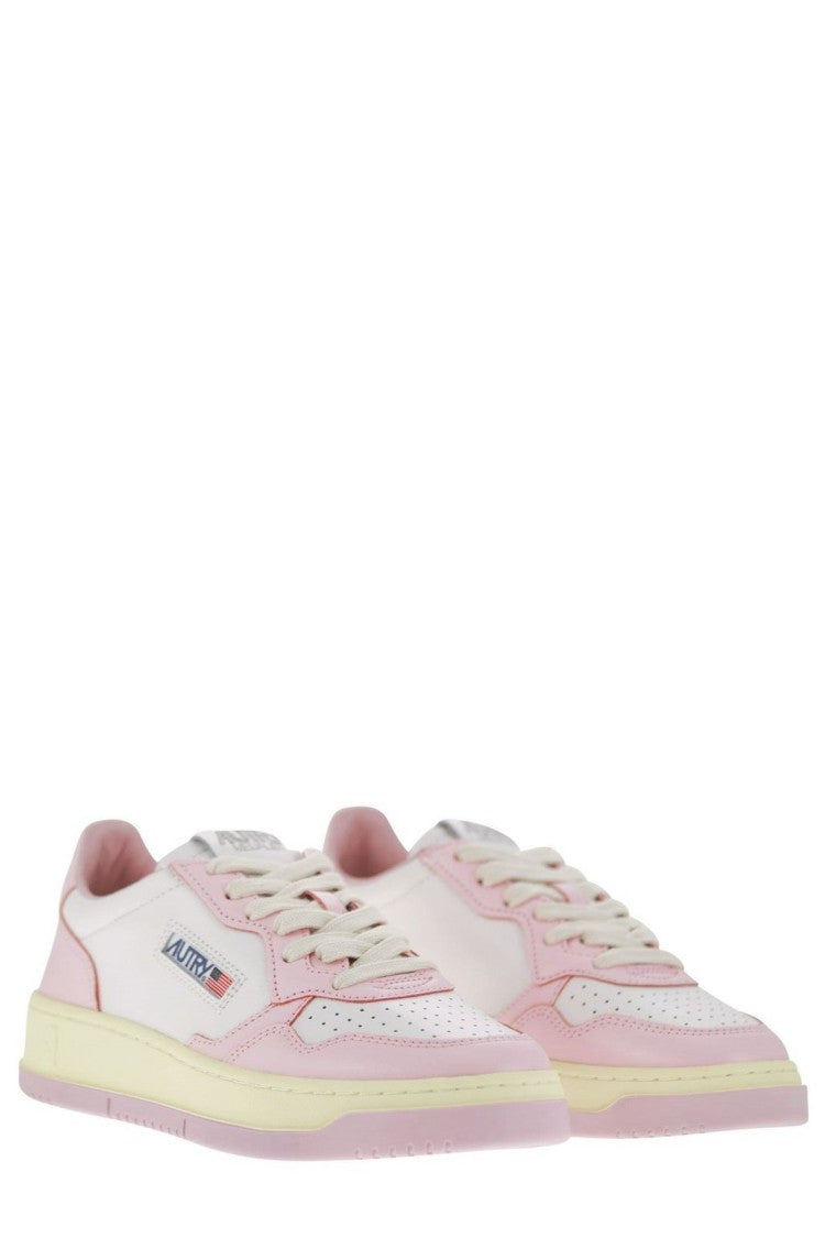 Autry Smooth Leather Low-Top Sneakers With Pastel Accents