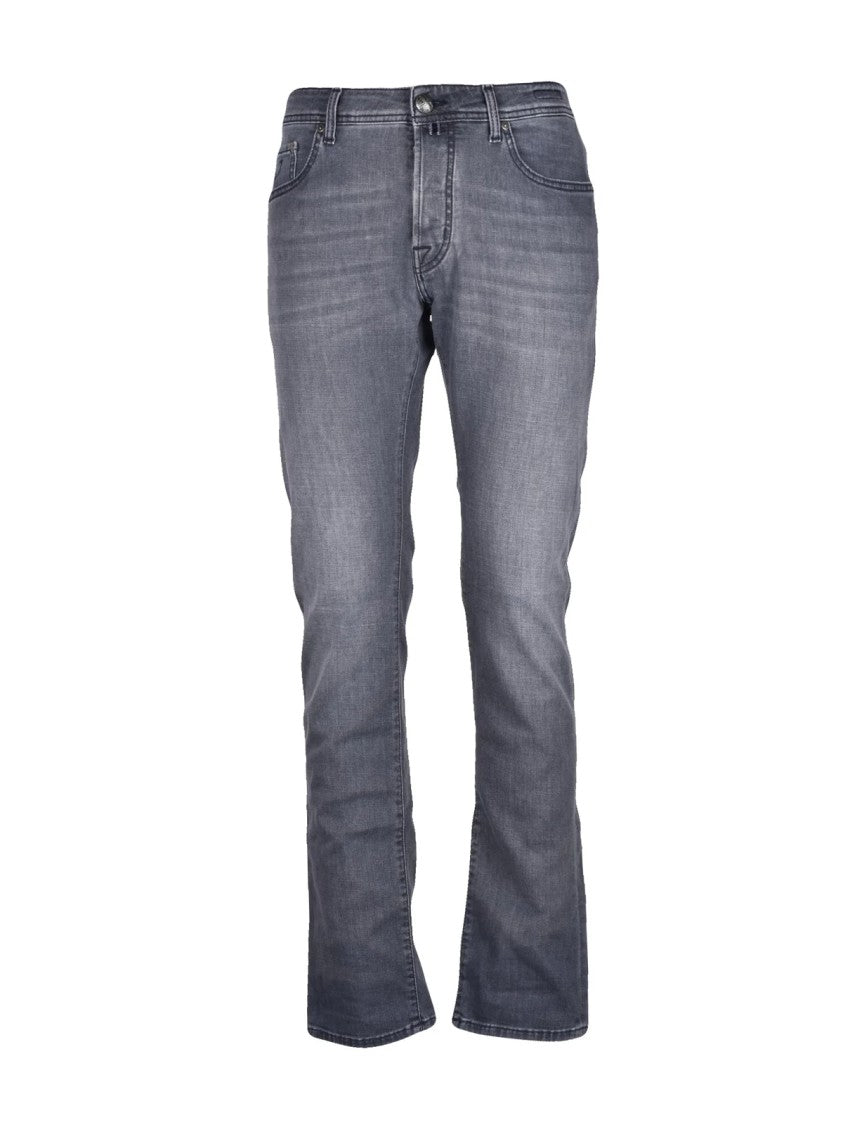 Jacob Cohen Slim Fit Denim Jeans With Subtle Whiskering And Five-Pocket Design