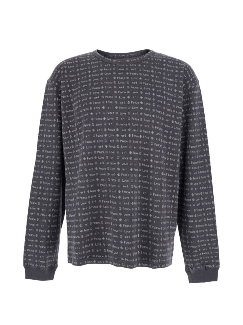 Erl Black All-Over Print Long-Sleeved T-Shirt