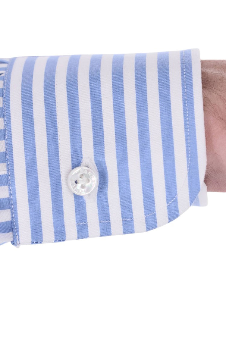 Barba Journey Label Striped Cotton Casual Shirt