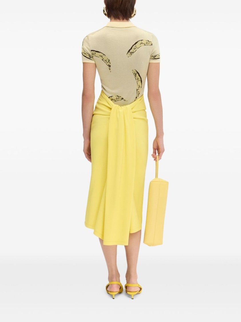 Jacquemus Le Marino V-Neck Polo With Playful Banana Print