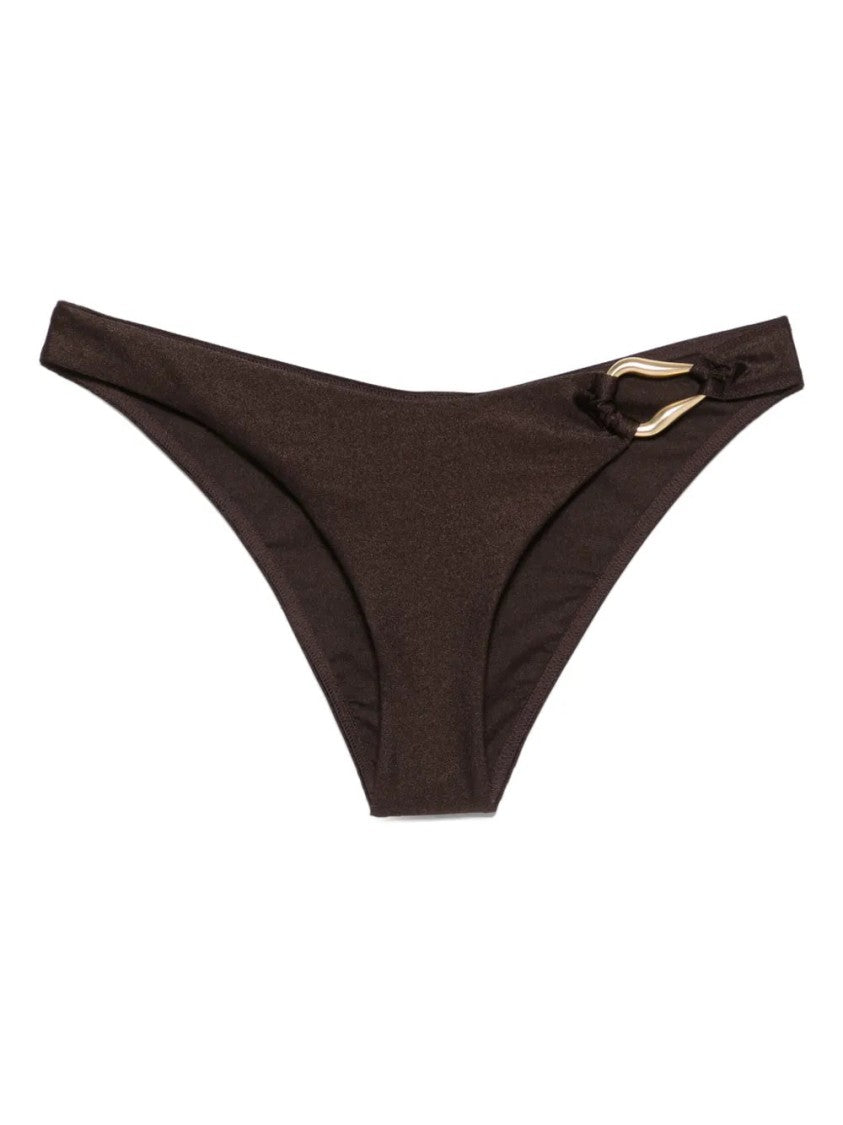 Zimmermann Brown Jersey Bikini Bottom With Elasticated Waistband