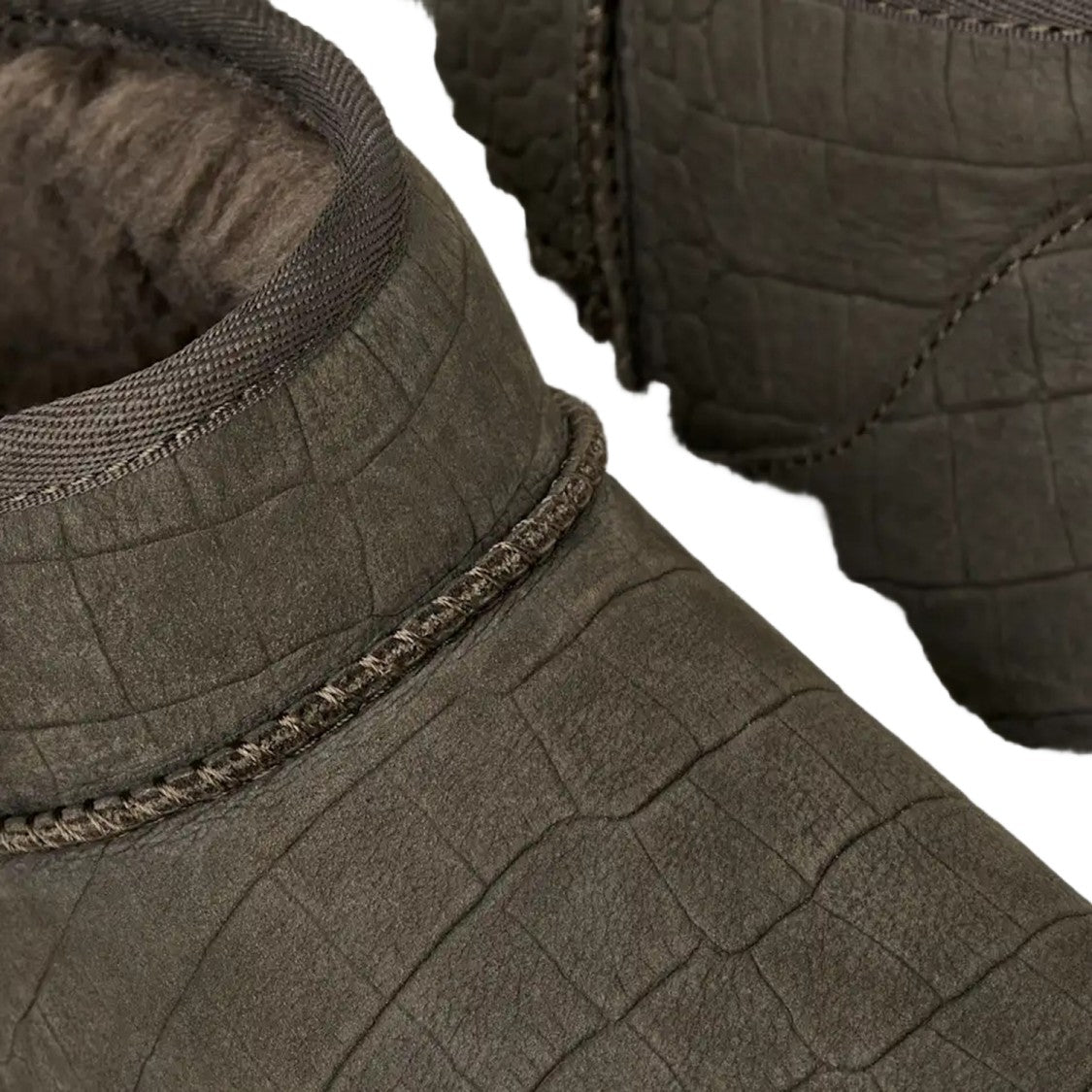 Ugg Animal Print Dark Gray Leather Ankle Boots