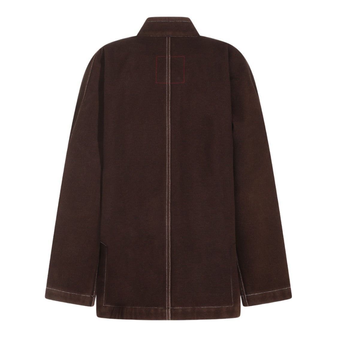 Uma Wang Brown Stand-Collared Rope-Closure Casual Jacket