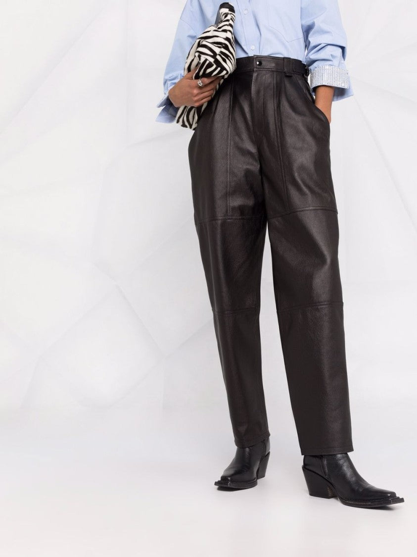 Isabel Marant Straight Leg Leather Trousers
