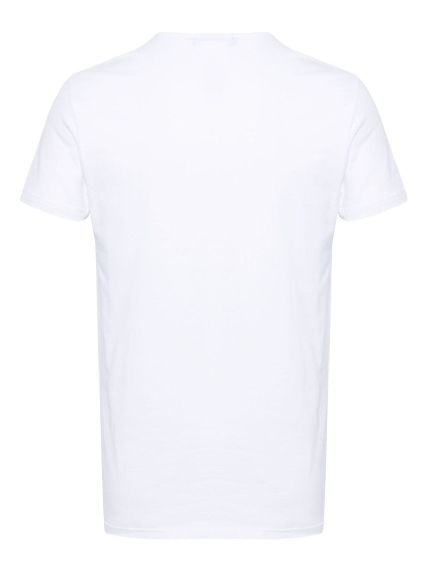 Versace Plain White Short-Sleeve T-Shirts With Subtle Logo Emblem