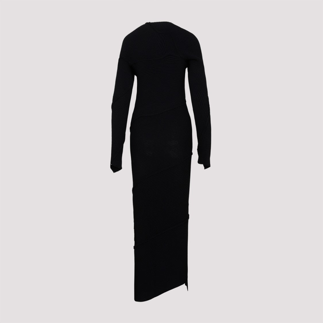 Balenciaga Spiral Black Viscose Maxi Dress