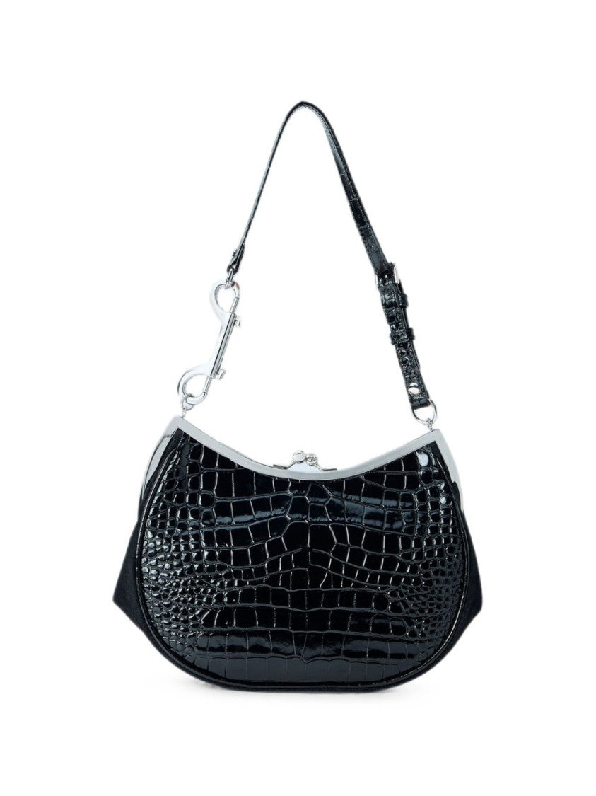 Vivienne Westwood Black Crocodile-Embossed Leather Wallet