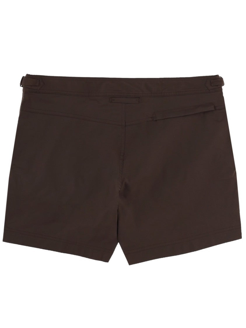 Tom Ford Polyester Flat Front Single Button Swim Shorts