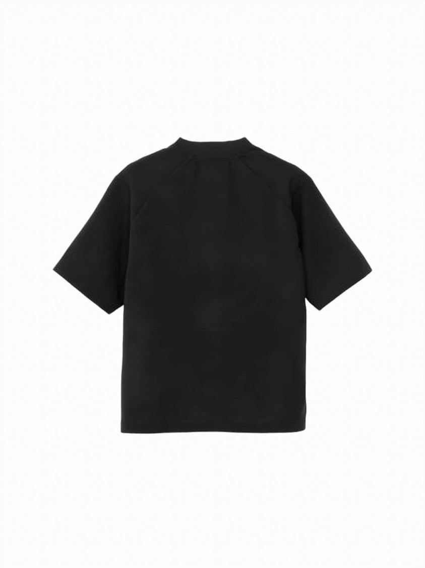 Goldwin Boxy Black T-Shirt With Classic Crew Neckline