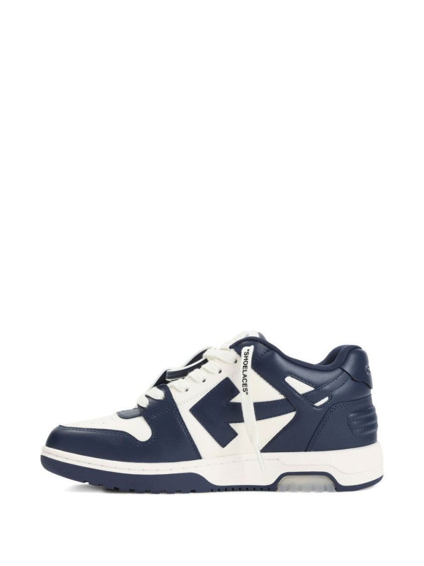 Off-White Low-Top Sneakers With Contrasting Leather Panels