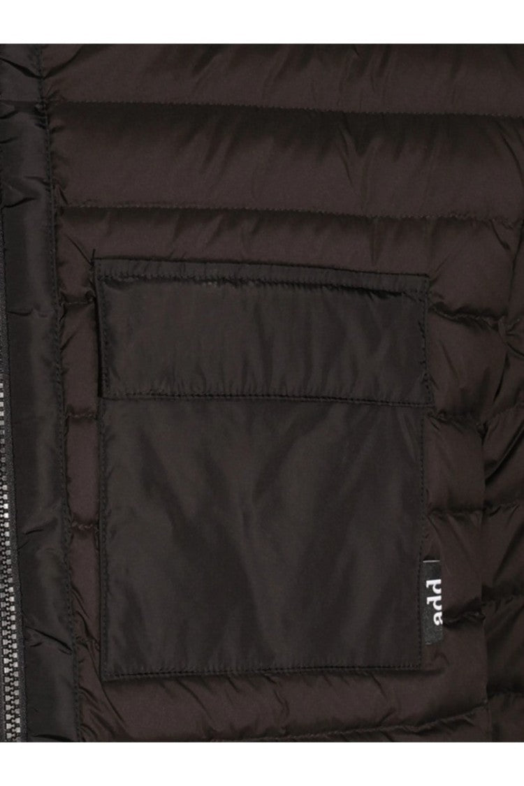 Add Black Nylon Zip-Up Bomber Jacket