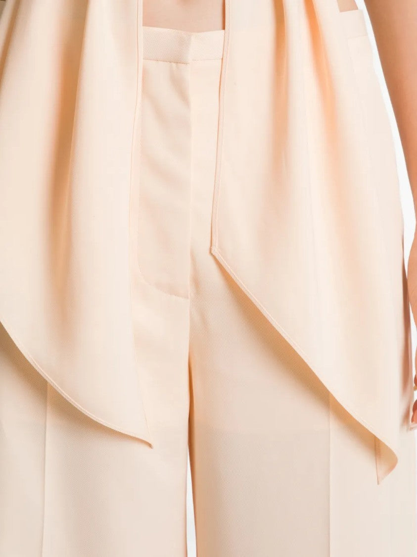 Alberta Ferretti Sleeveless Halter Neck Top With Deep V-Neck And Draped Hem