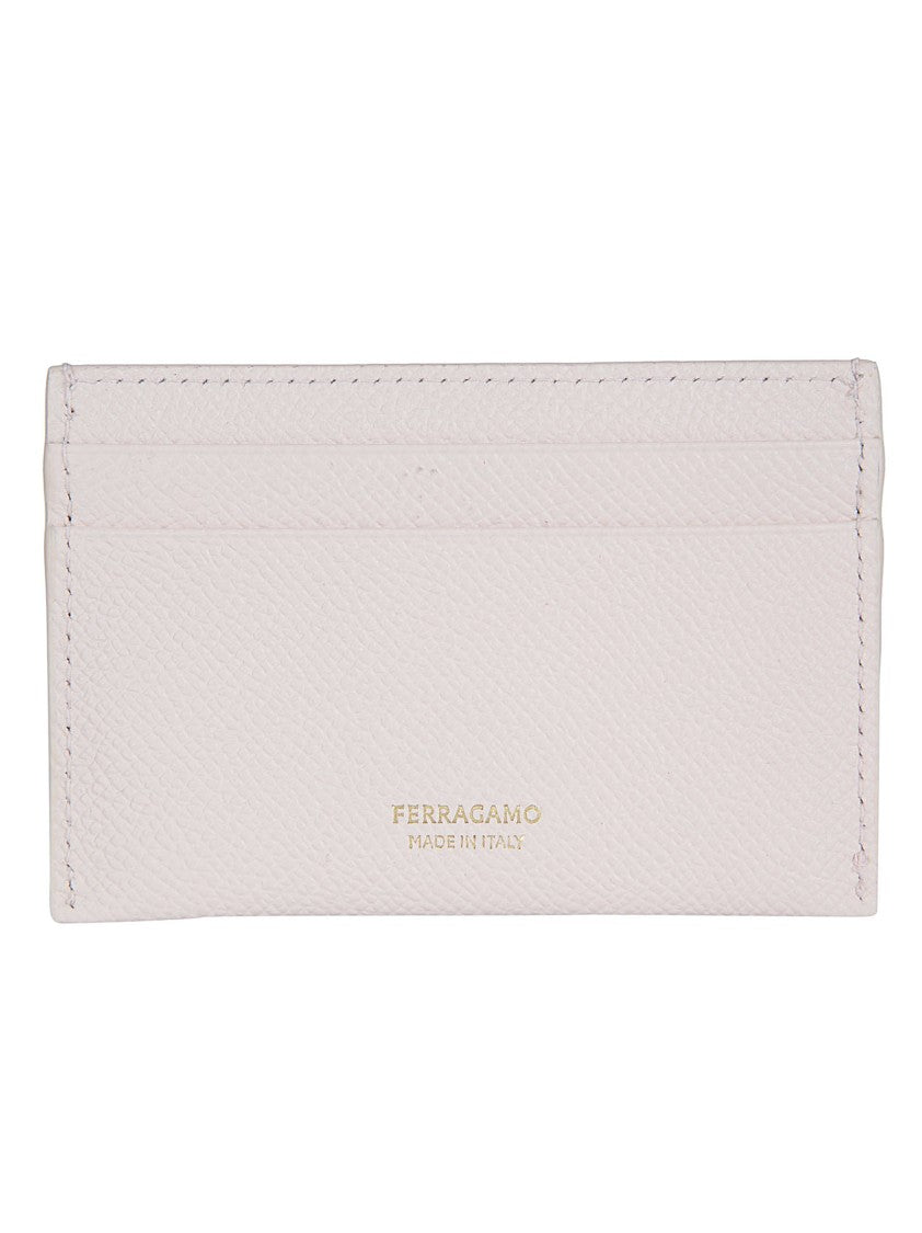 Ferragamo Textured Leather Cardholder With Antique Gold Ornament