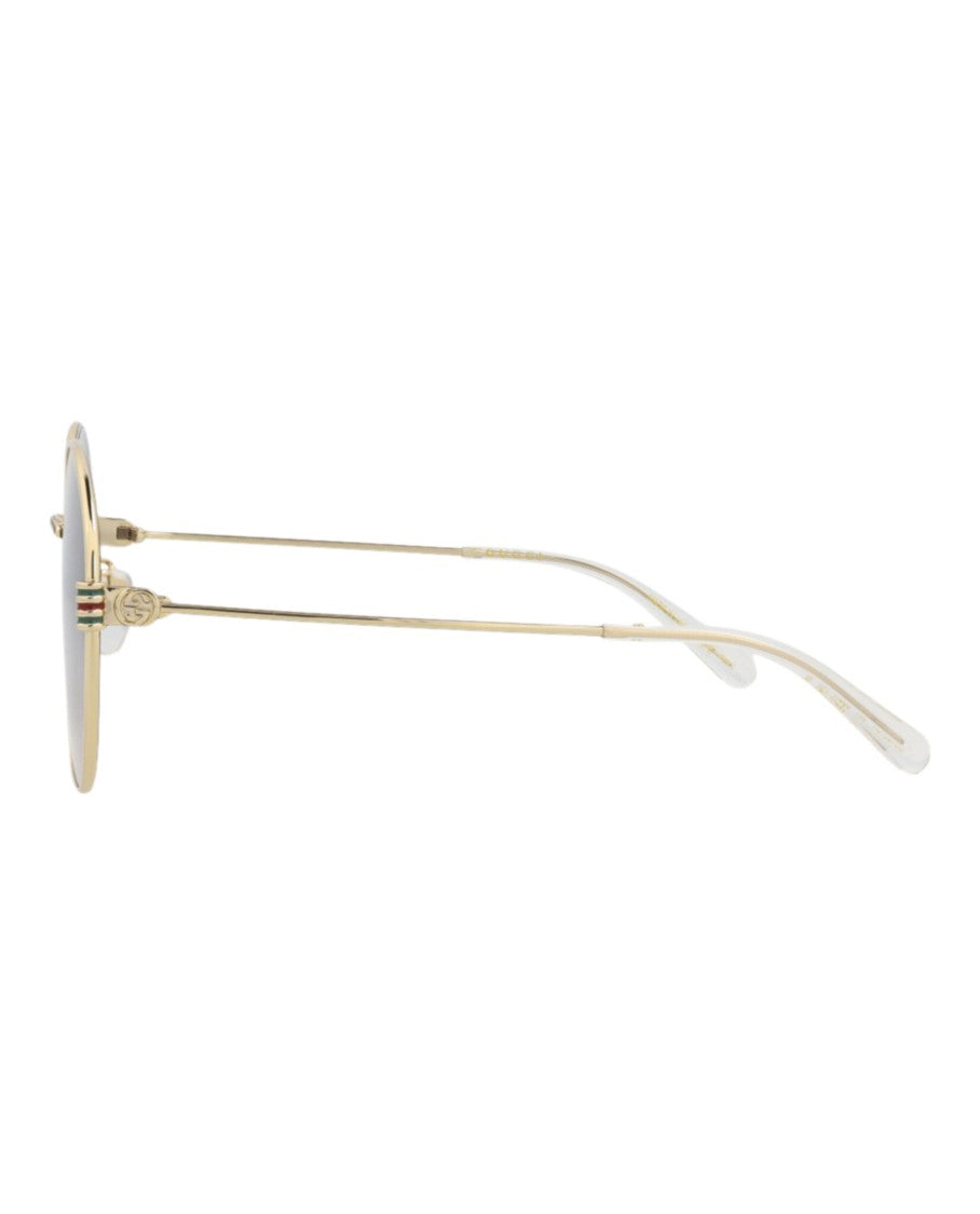 Gucci Round-Frame Metal Sunglasses