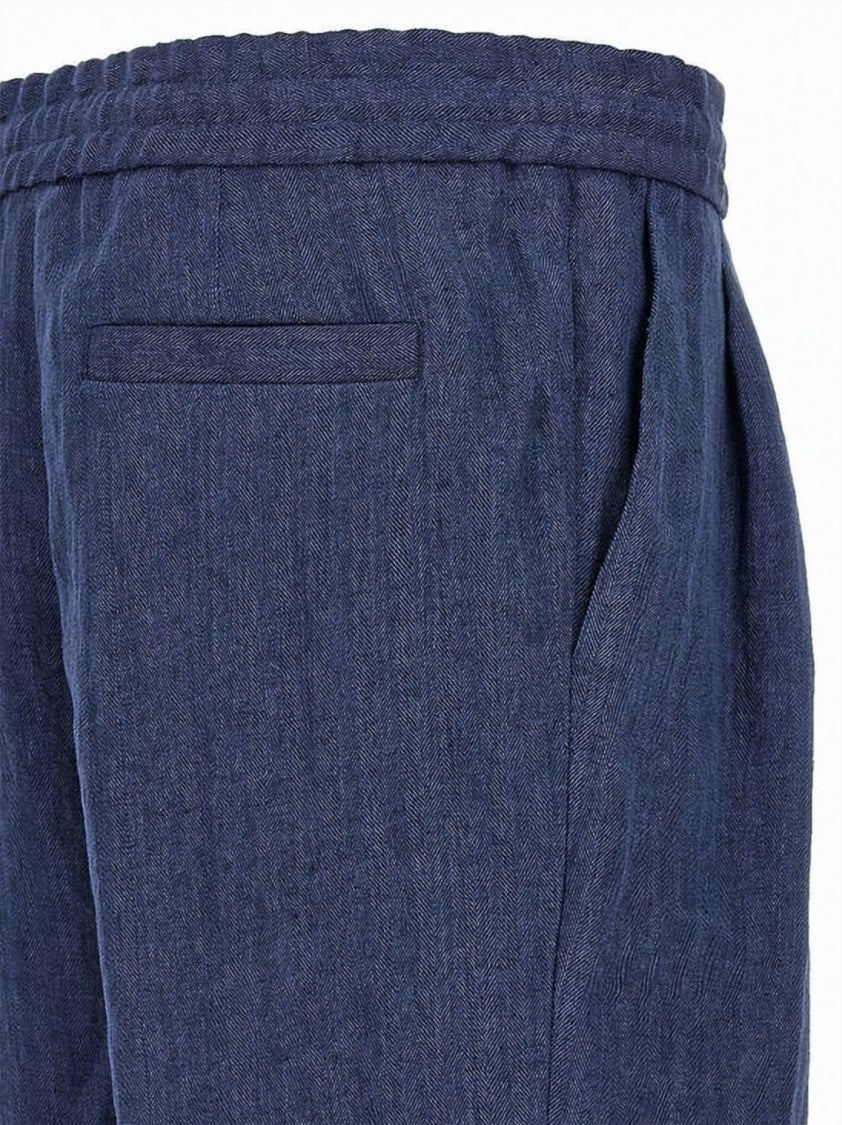 Brunello Cucinelli Relaxed Fit Linen Shorts With Drawstring Waistband