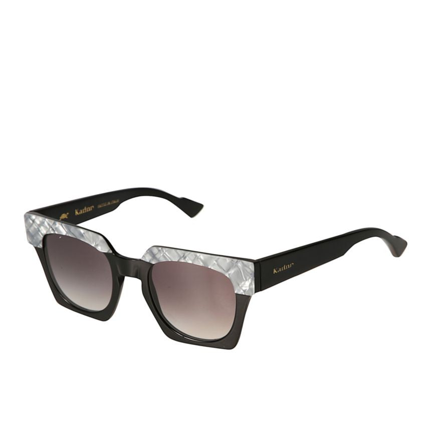 Kador Portofino Bold Square Frame Sunglasses With Textured Silver Accents