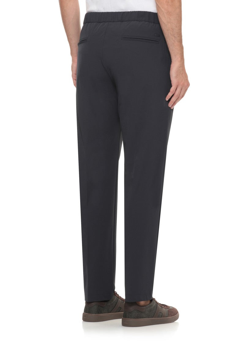 Herno Blue Tailored Drawstring Straight-Leg Pants