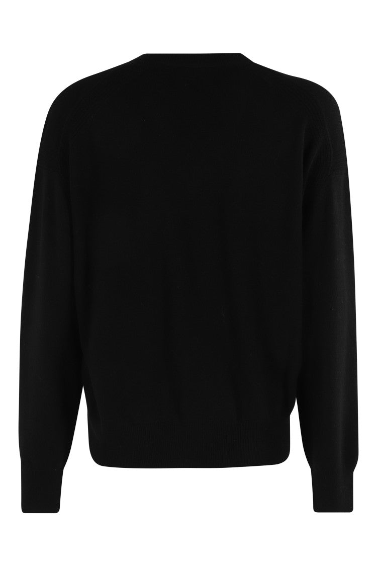 Semi Couture V-Neck Black Sweater With Long Sleeves