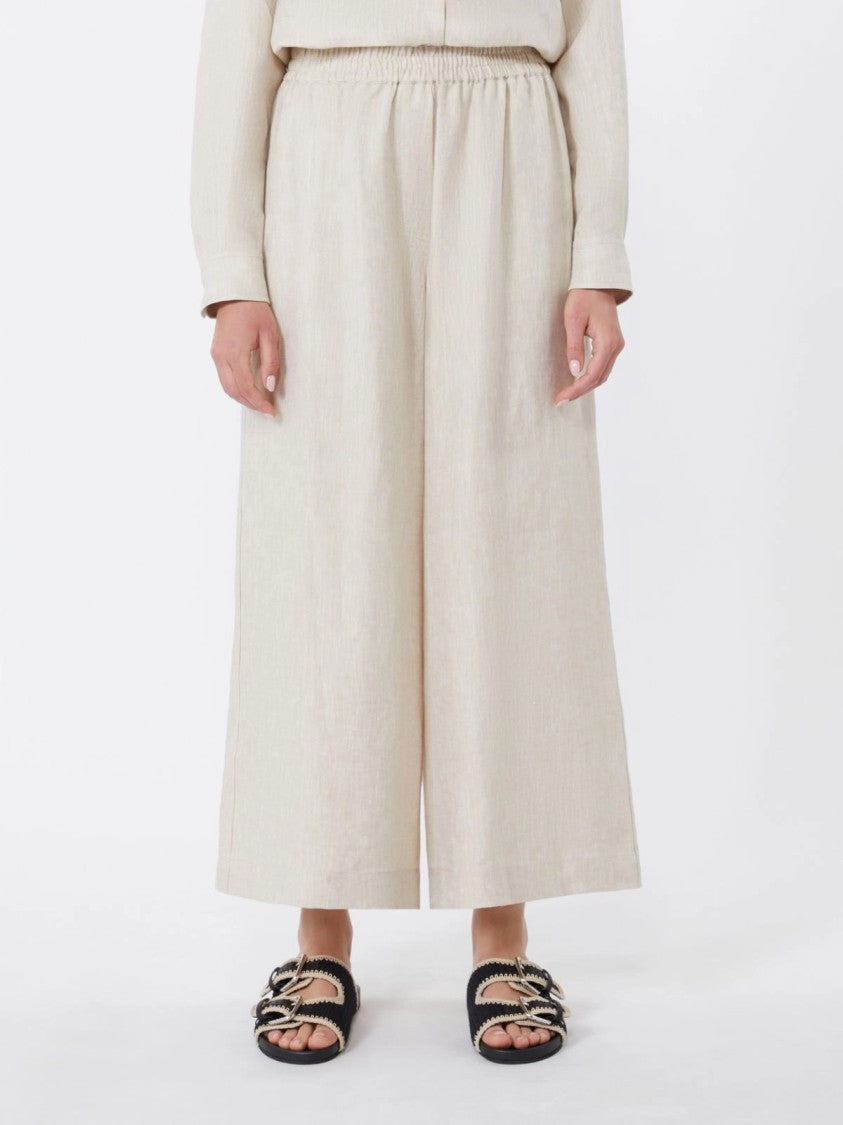 Max Mara Wide-Leg Cropped Pants With Elastic Waistband