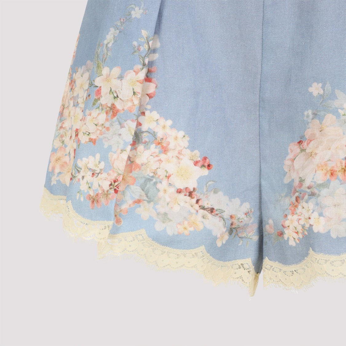 Zimmermann Cascadian Tuck Light Blue Ramie Shorts