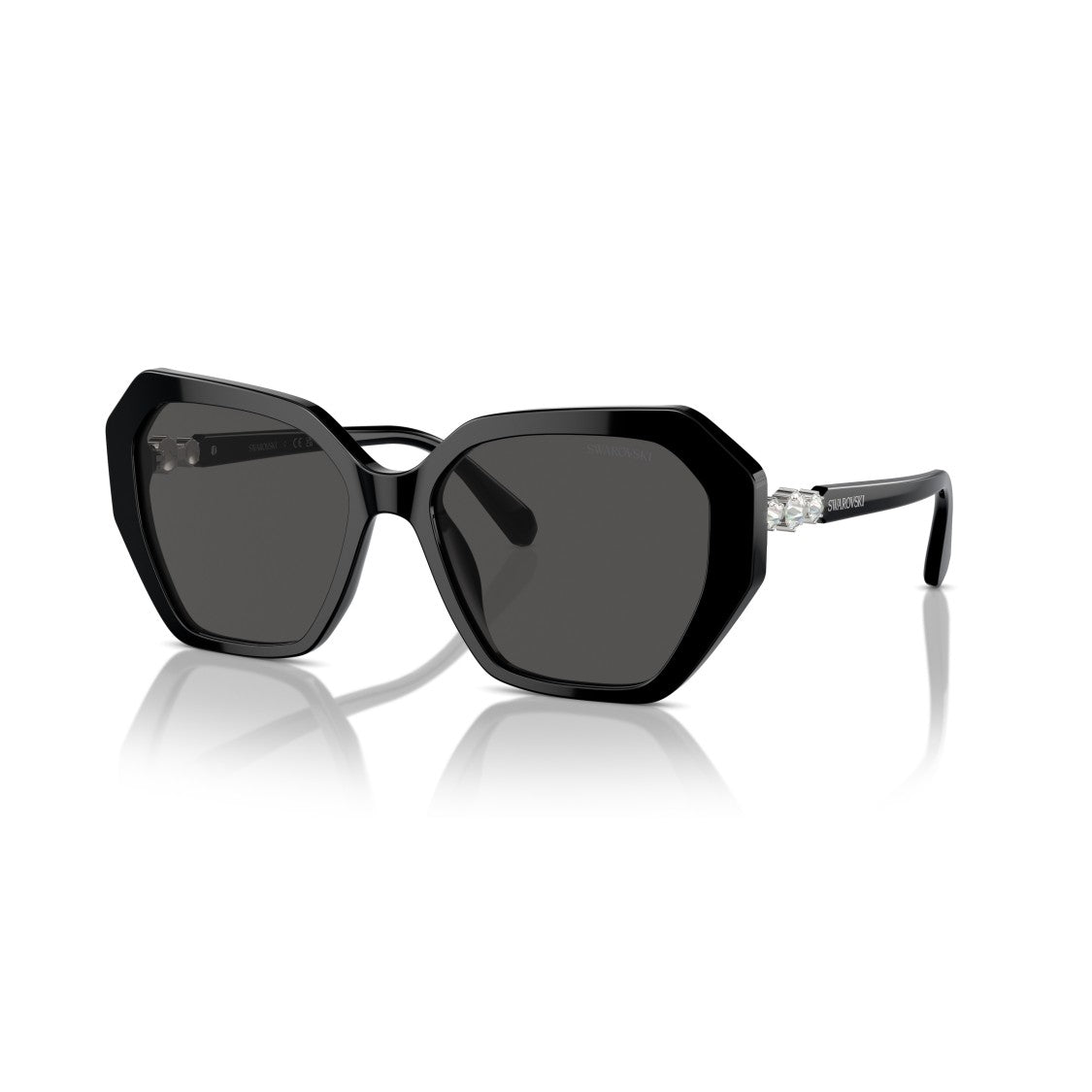 Swarovski 0Sk6017 Oversized Geometric Sunglasses With Crystal Accents