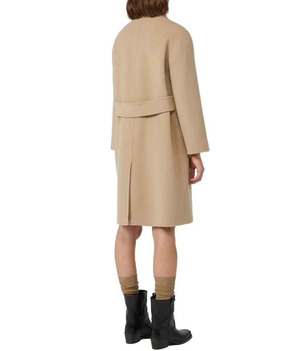 Max Mara Straight-Cut Virgin Wool Coat With Classic Collar