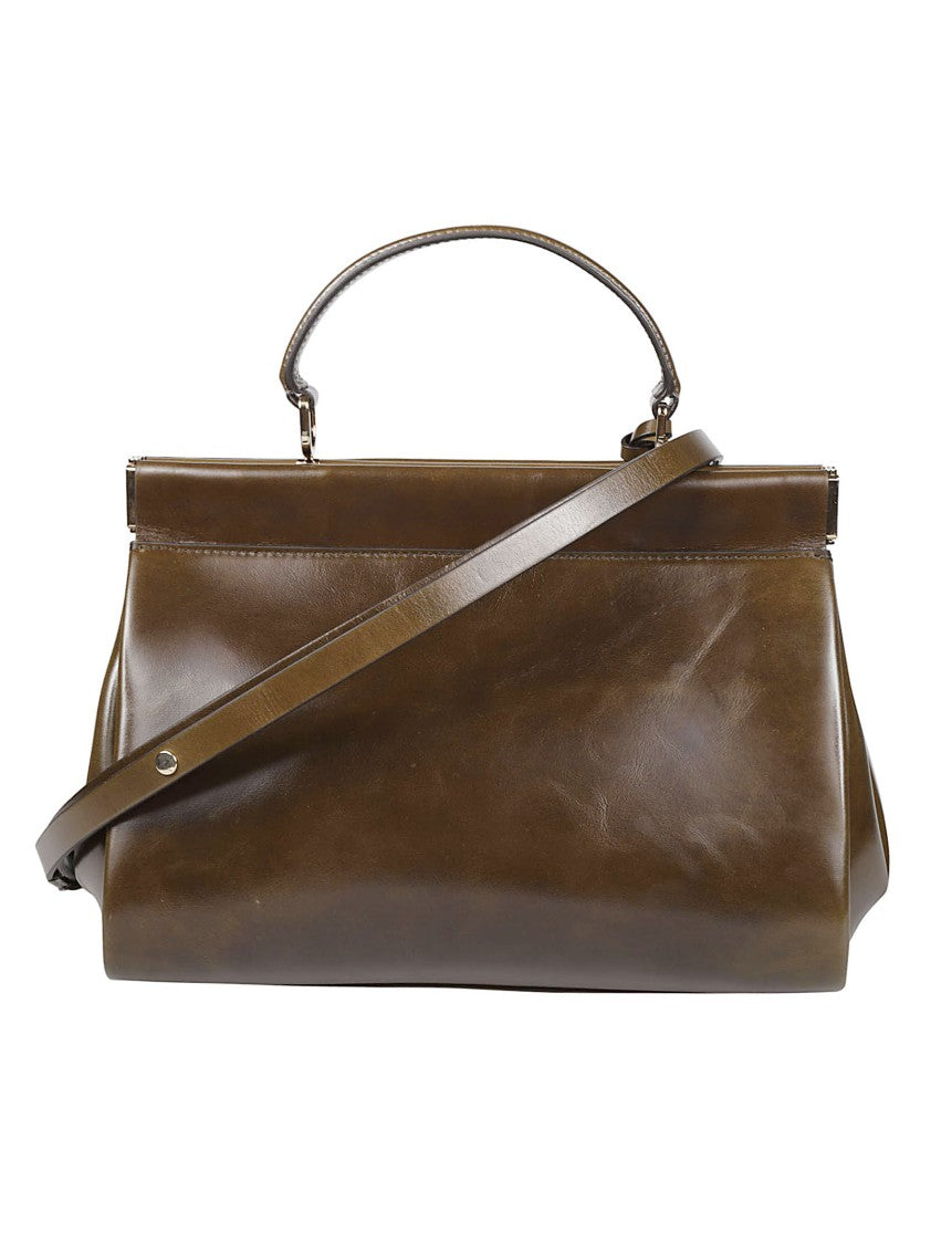 Victoria Beckham Sloane Frame Structured Smooth Calf Leather Handbag