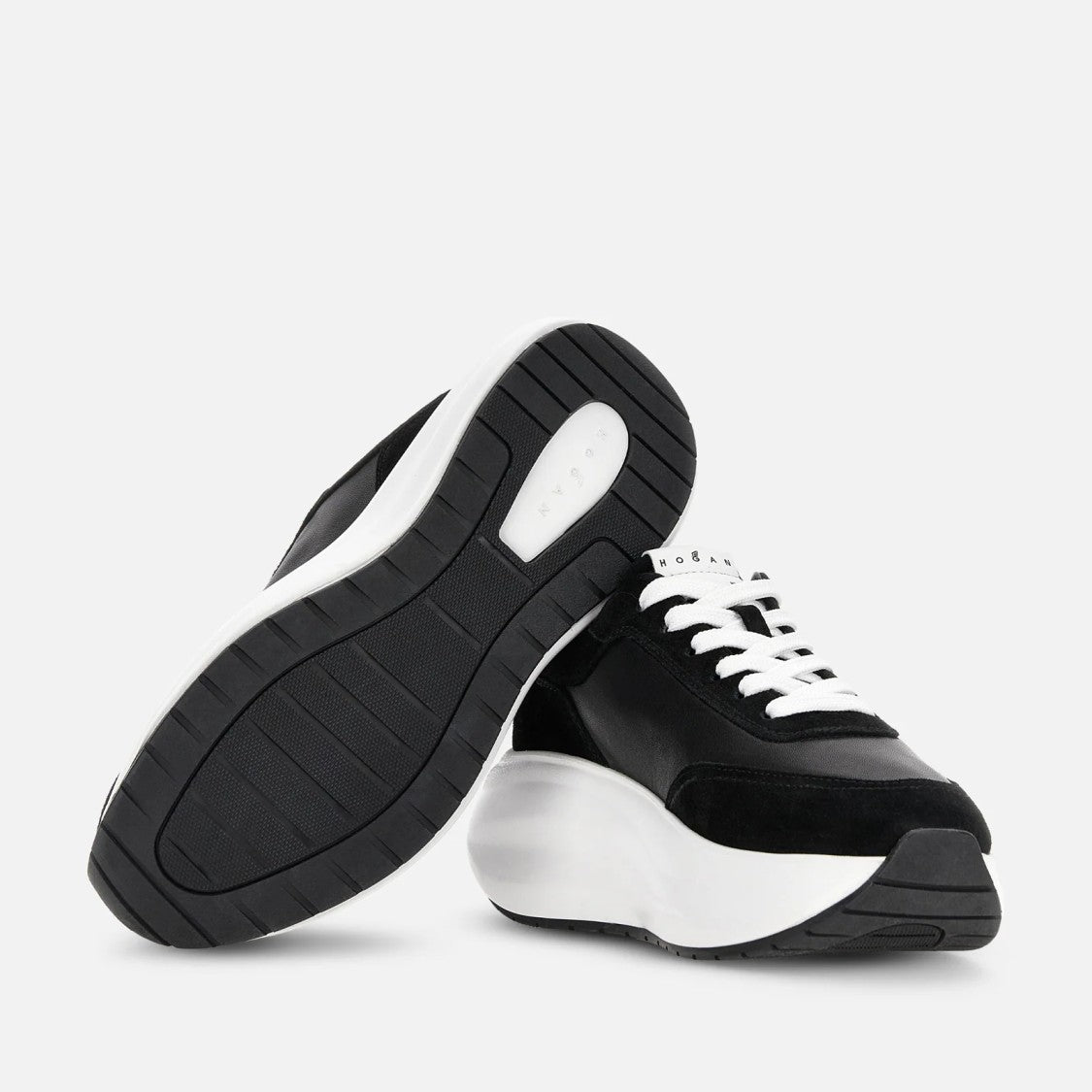 Hogan Black Logo Platform Chunky Sneakers