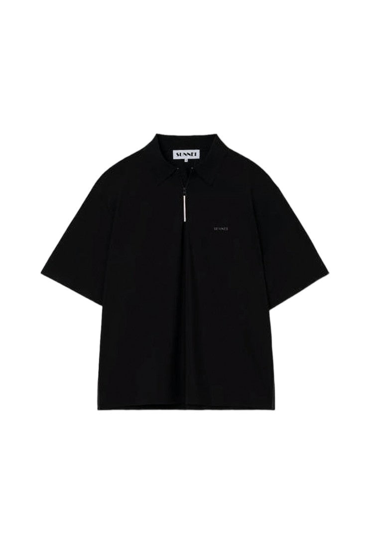 Sunnei Short-Sleeved Polo Shirt With Zippered Placket