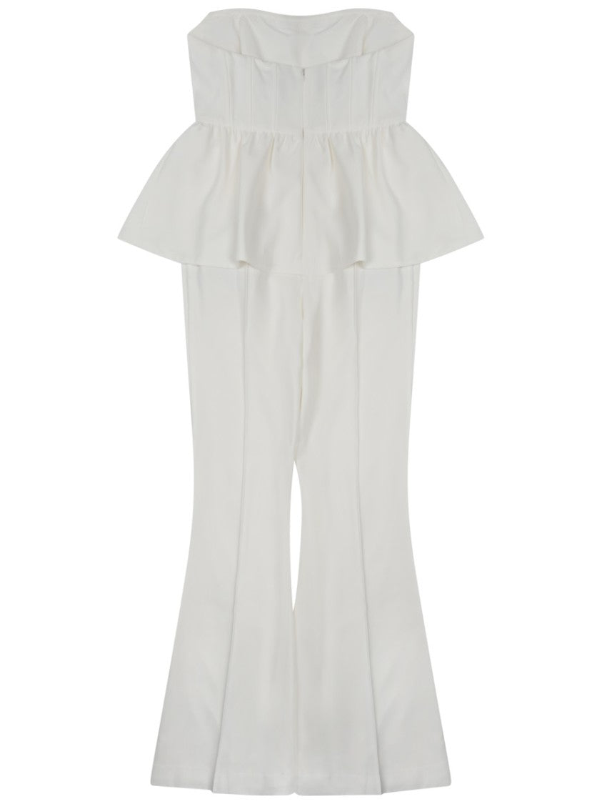 Self-Portrait Structured Sleeveless Jumpsuit With Button Front