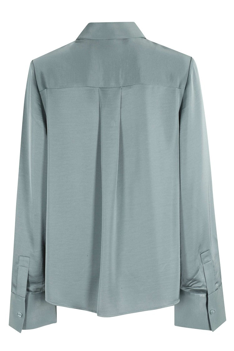Essentiel Antwerp Cropped Boxy Shirt With Classic Collar And Center Button Closure
