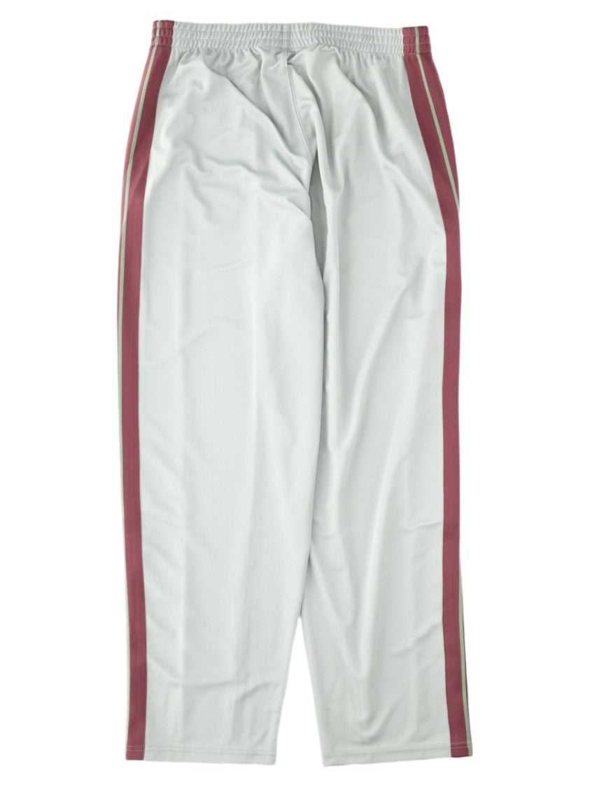 Palm Angels Grey Maroon Striped Relaxed-Fit Straight-Leg Pants