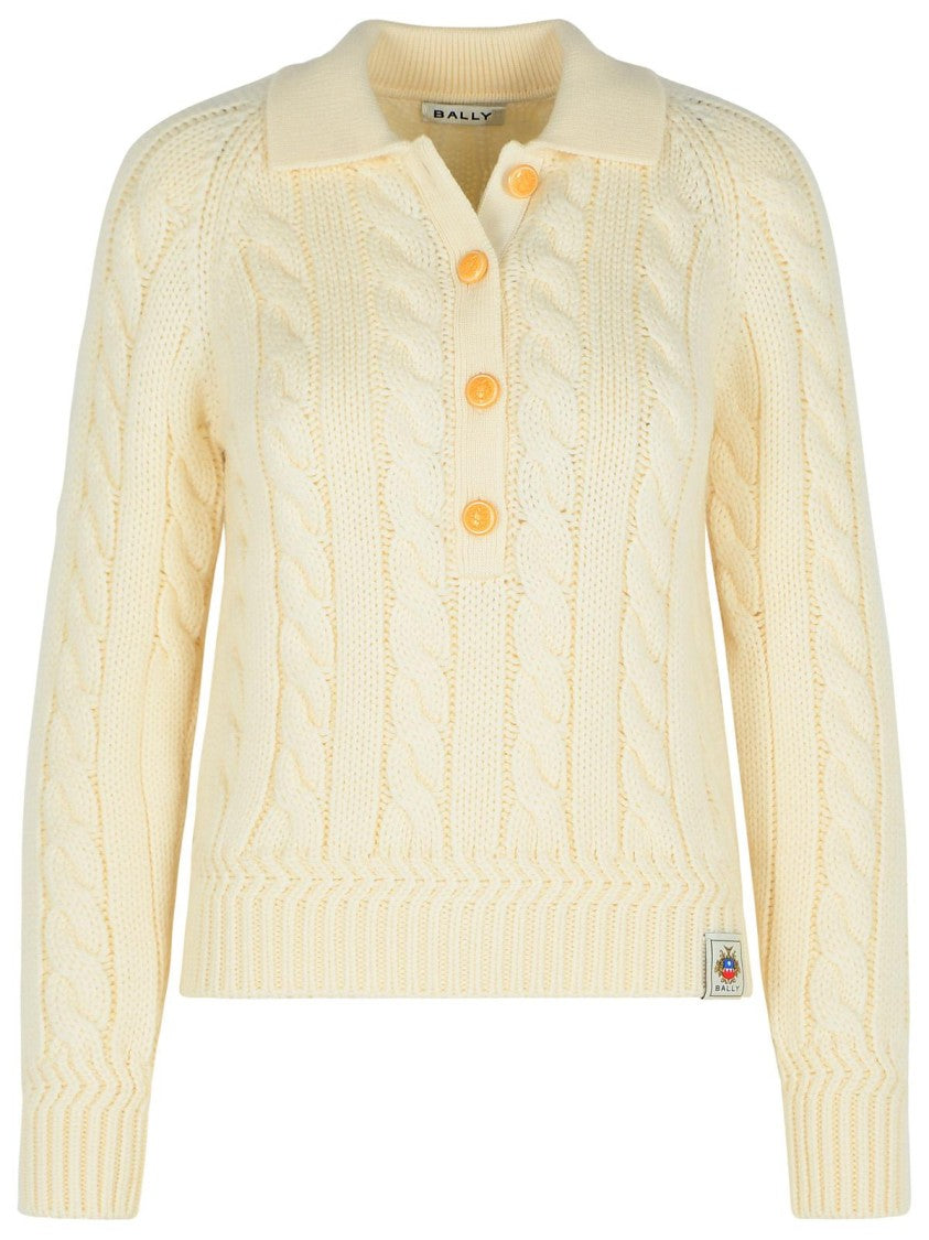 Bally Ivory Extrafine Merino Wool Sweater