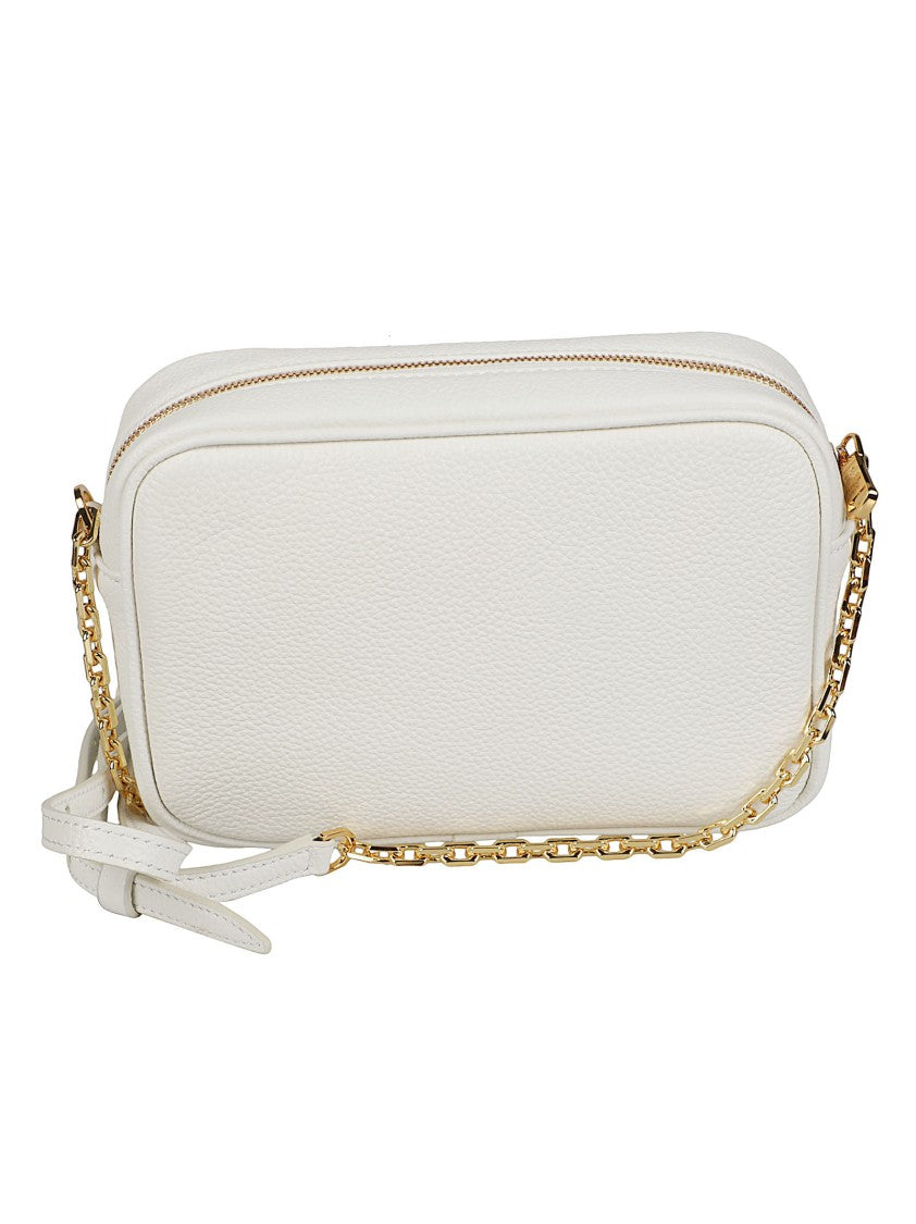 Patrizia Pepe All Day Textured Calfskin Chain Shoulder Bag